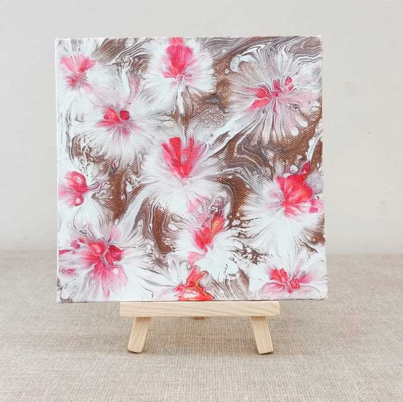 Floral Fluid Art (With Stand)